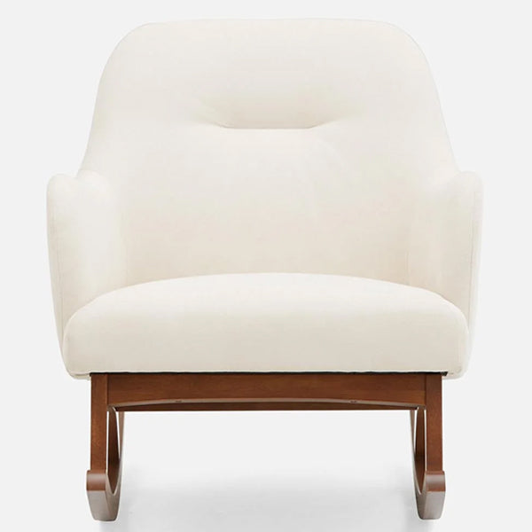 king niksa rocking chair in white fabric