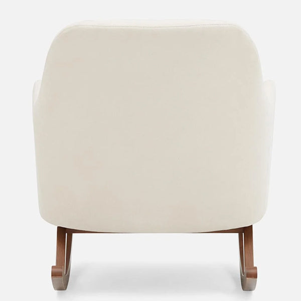king niksa rocking chair in white fabric