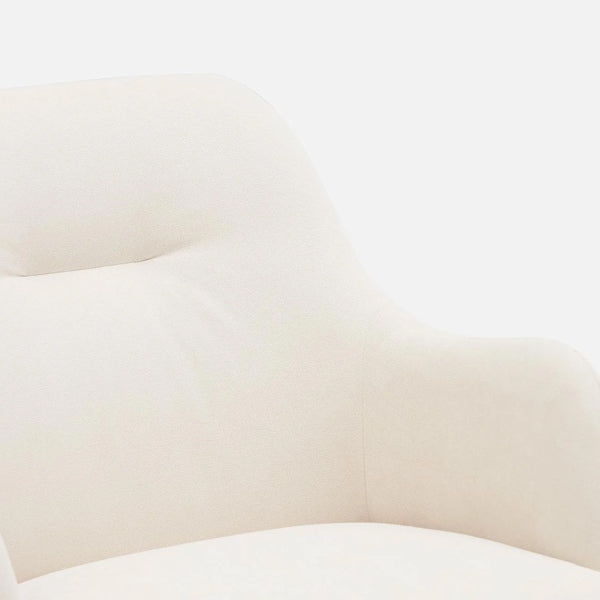 king niksa rocking chair in white fabric