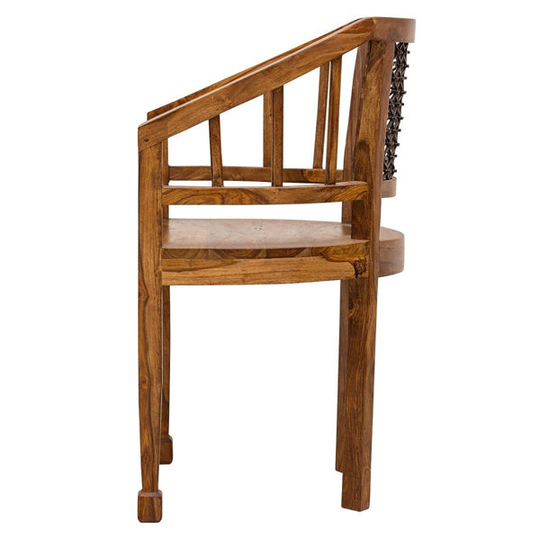 jali solid wood office chair in natural finish