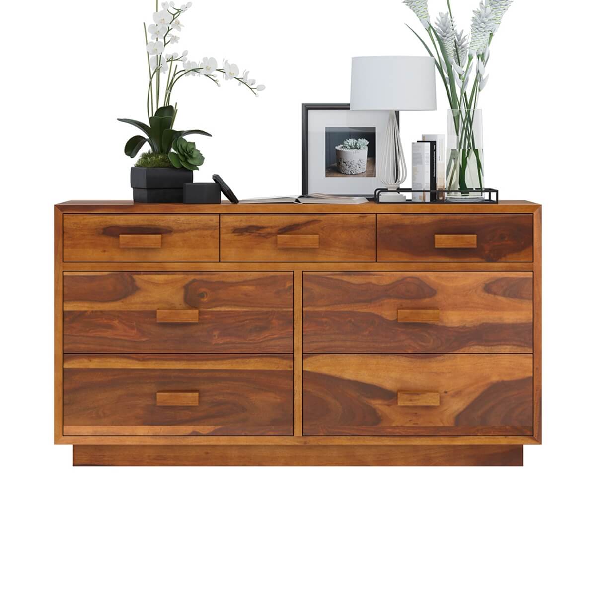 aura solid wood dressing table in natural finish