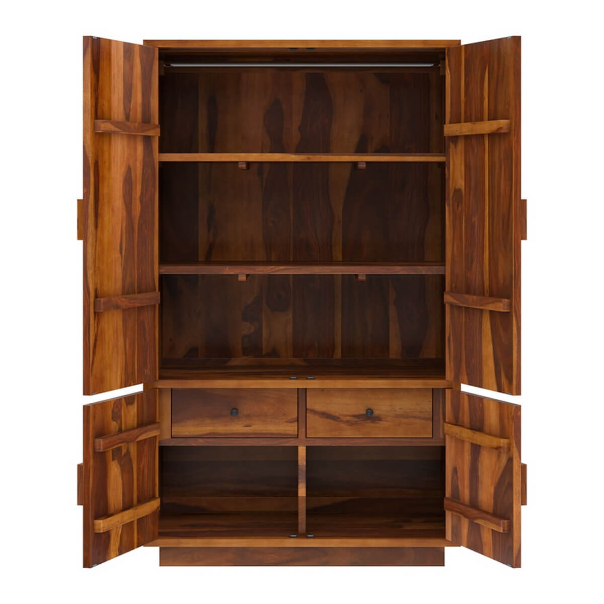 aura solid wood wardrobe in natural finish