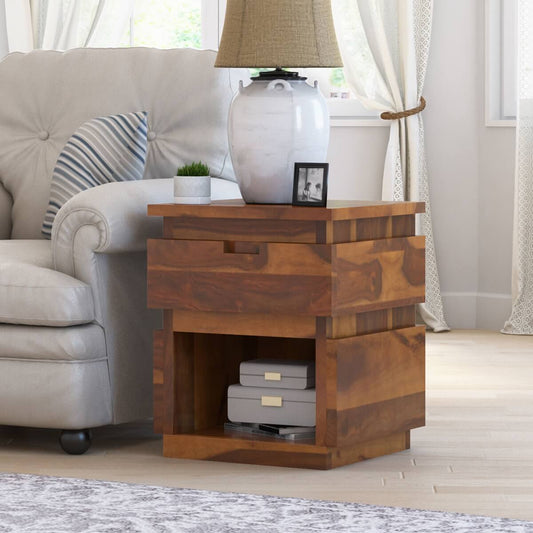 roney solid wood end table