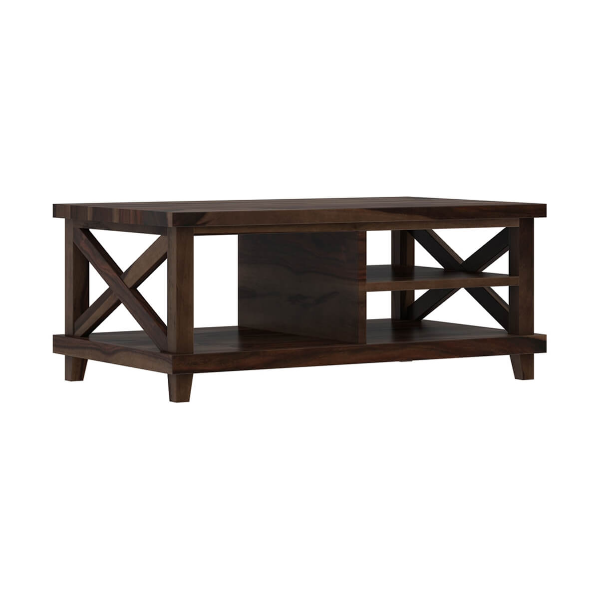 Cross solid wood coffee table