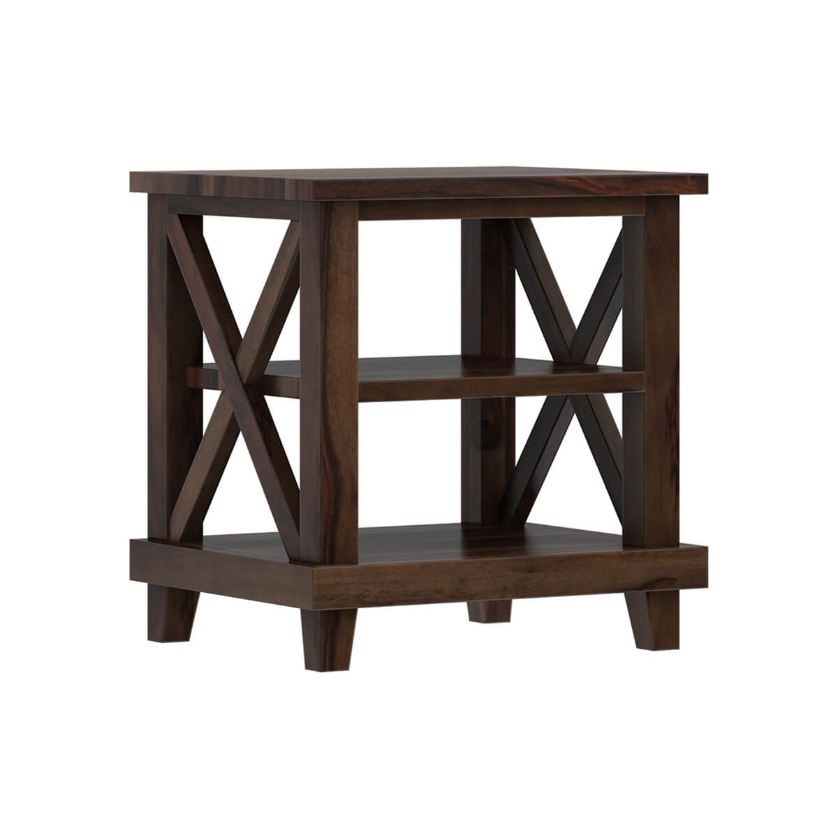cross solid wood end table