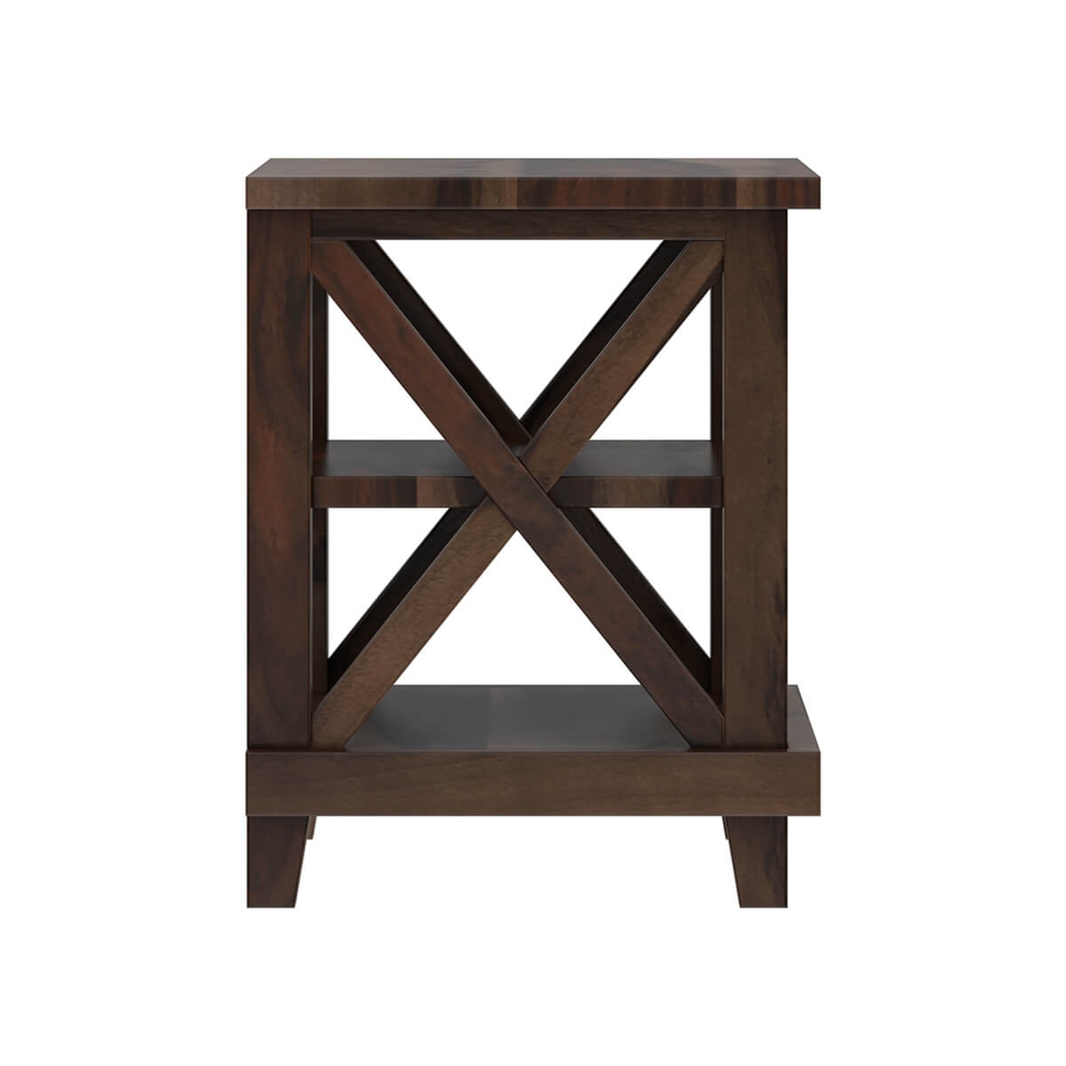 cross solid wood end table