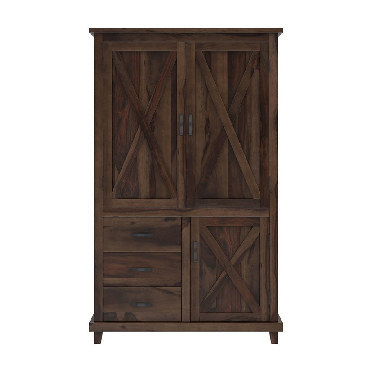 cross solid wood wardrobe in walnut finish