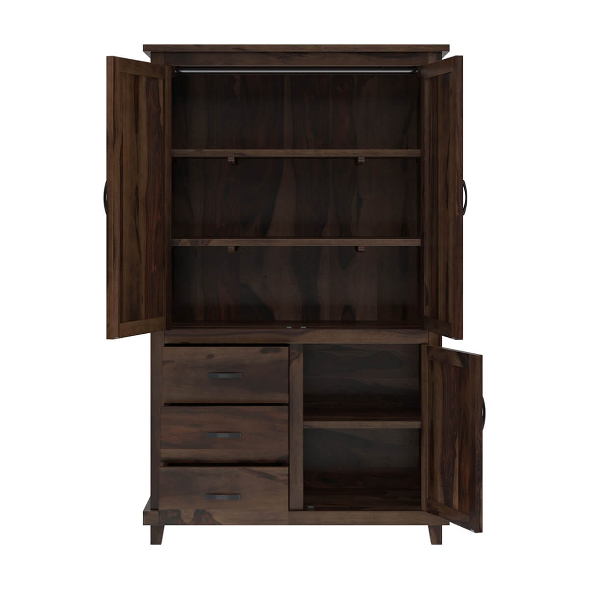 cross solid wood wardrobe in walnut finish