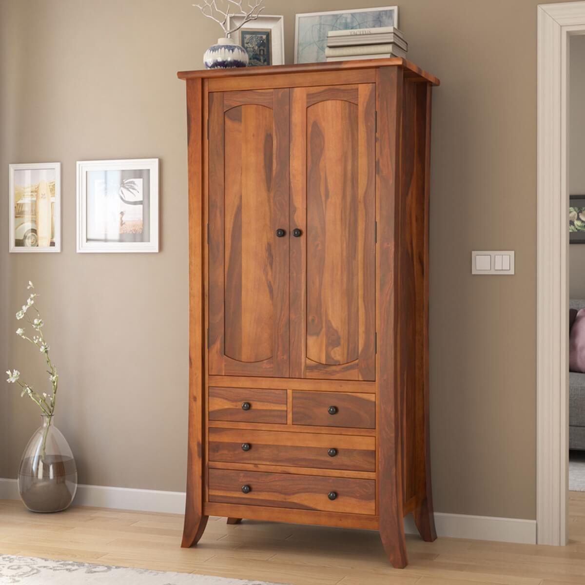 breta solid wood wardrobe in natural finish