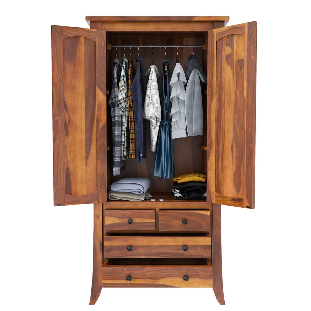 breta solid wood wardrobe in natural finish