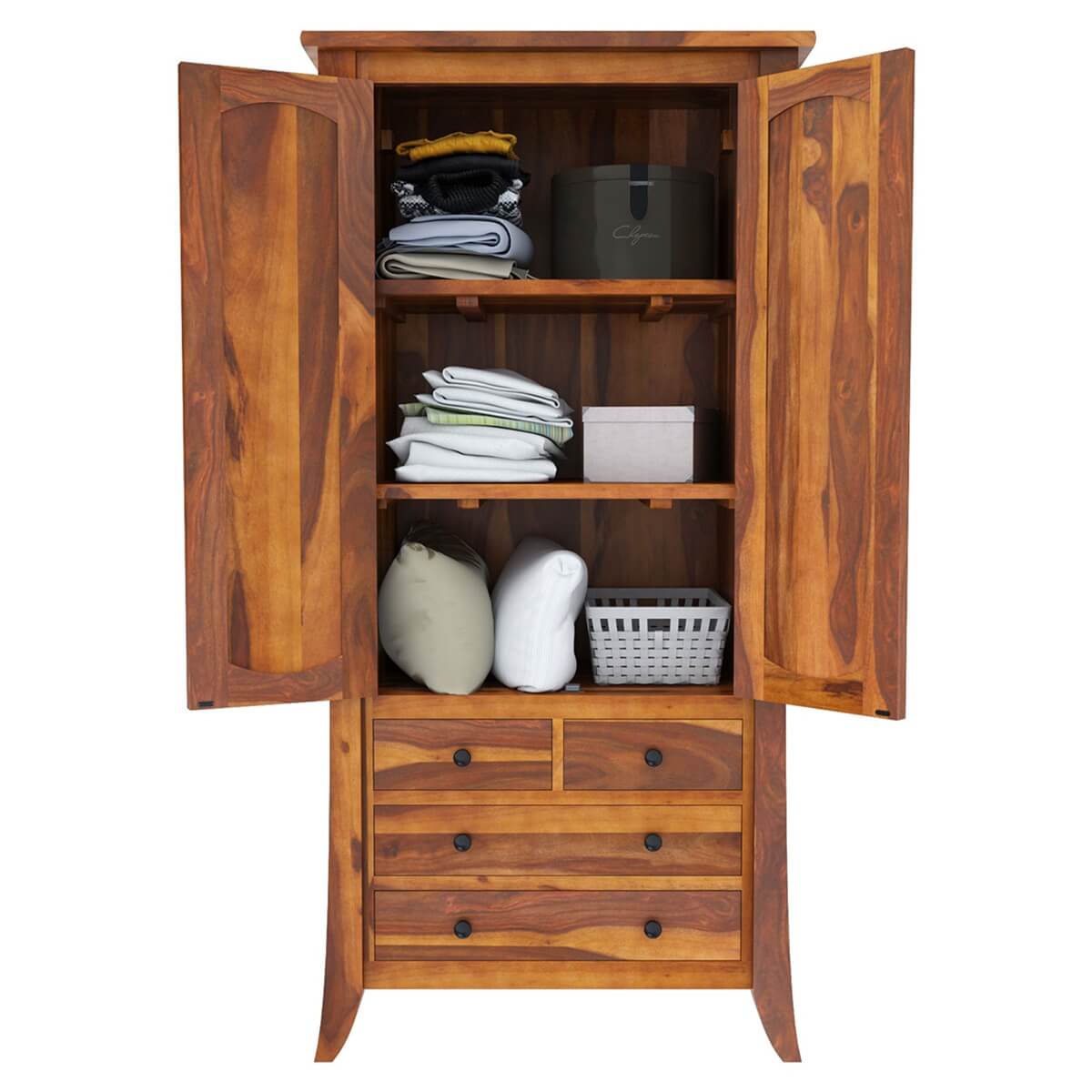 breta solid wood wardrobe in natural finish