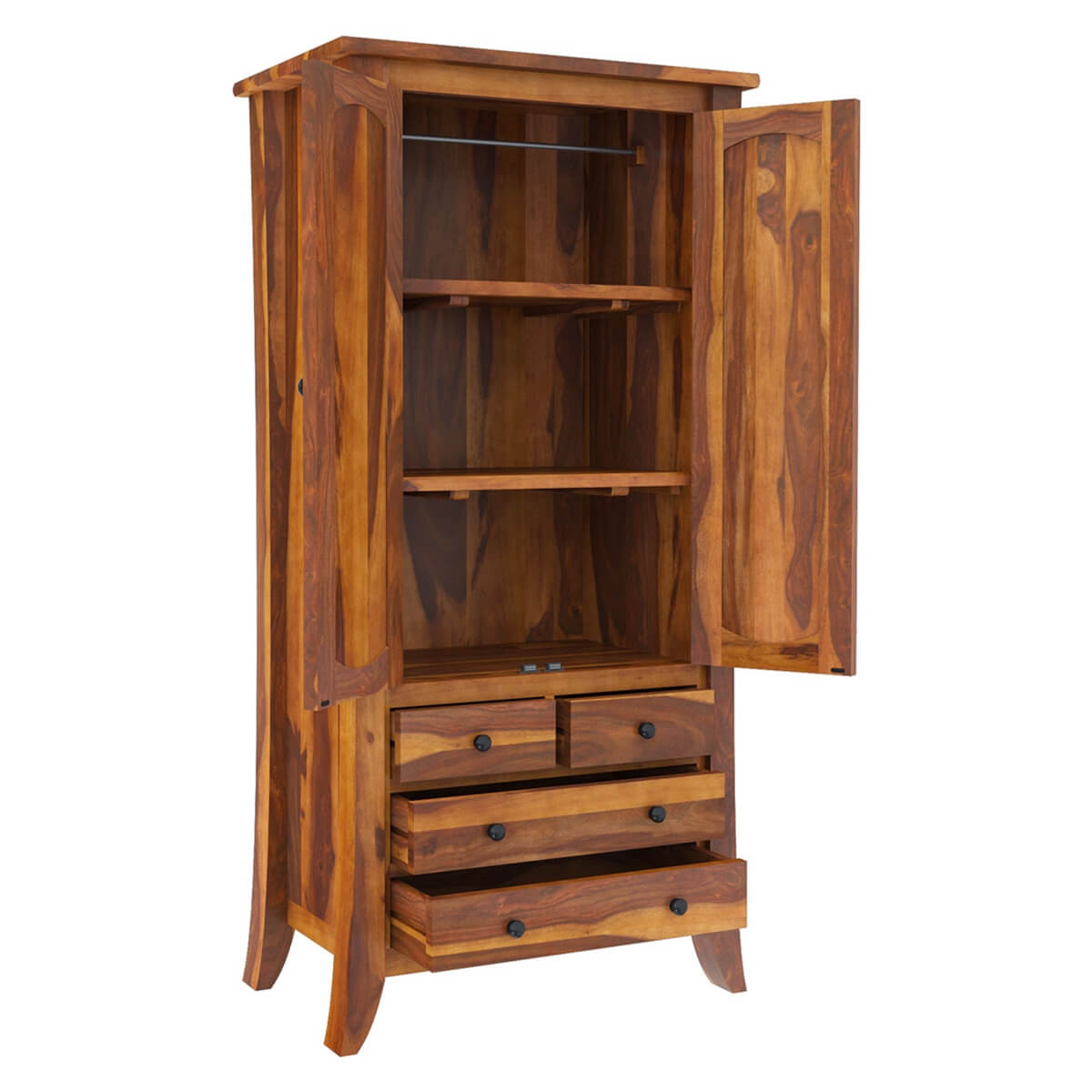 breta solid wood wardrobe in natural finish