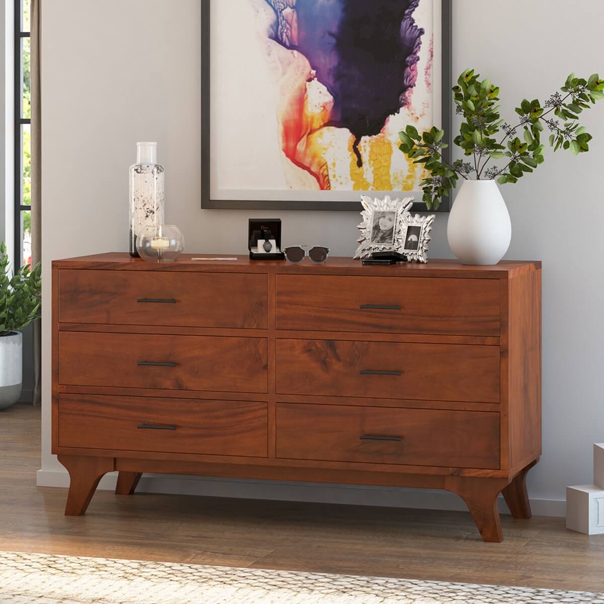 live edge solid acacia wood dresser