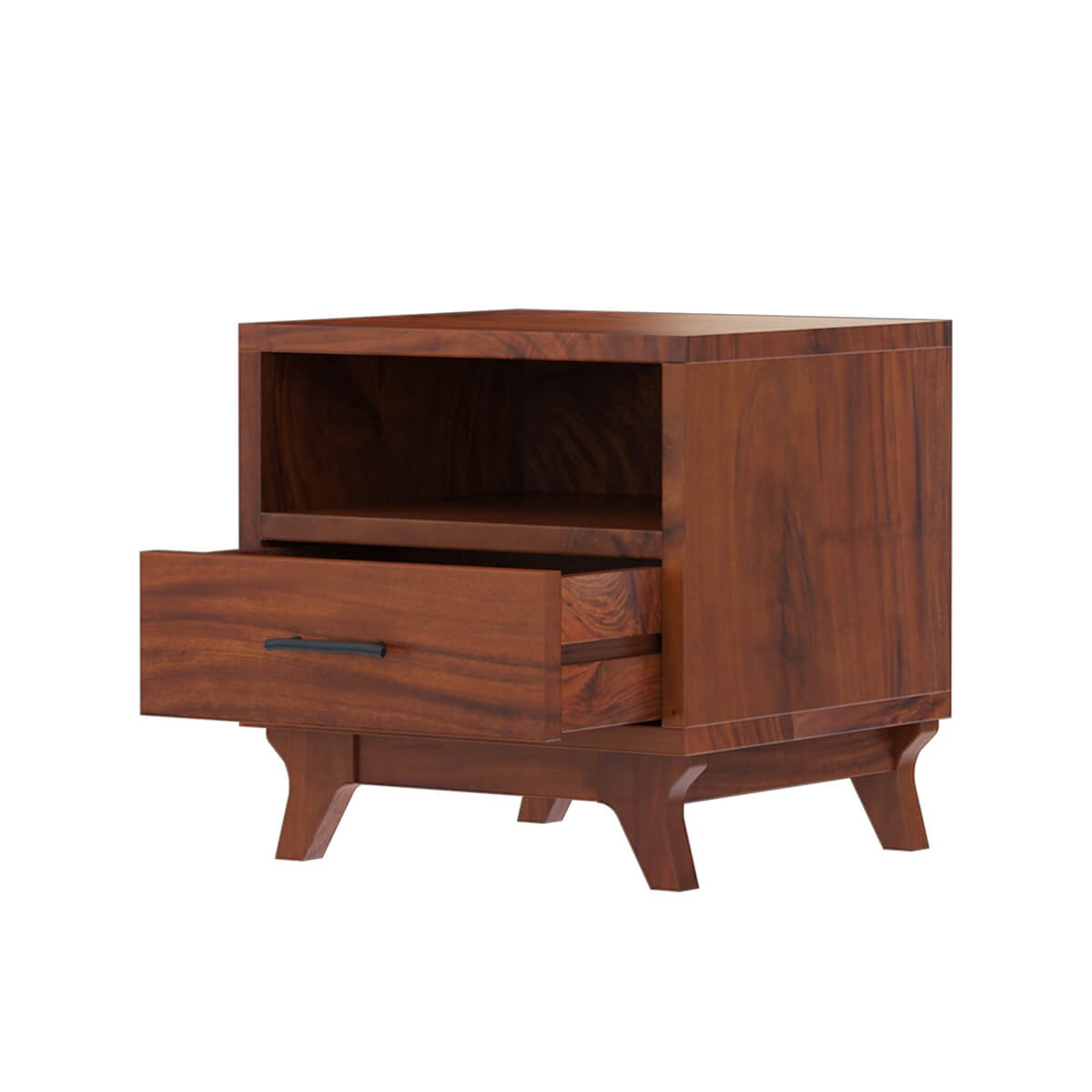 live edge solid acacia wood bedside table