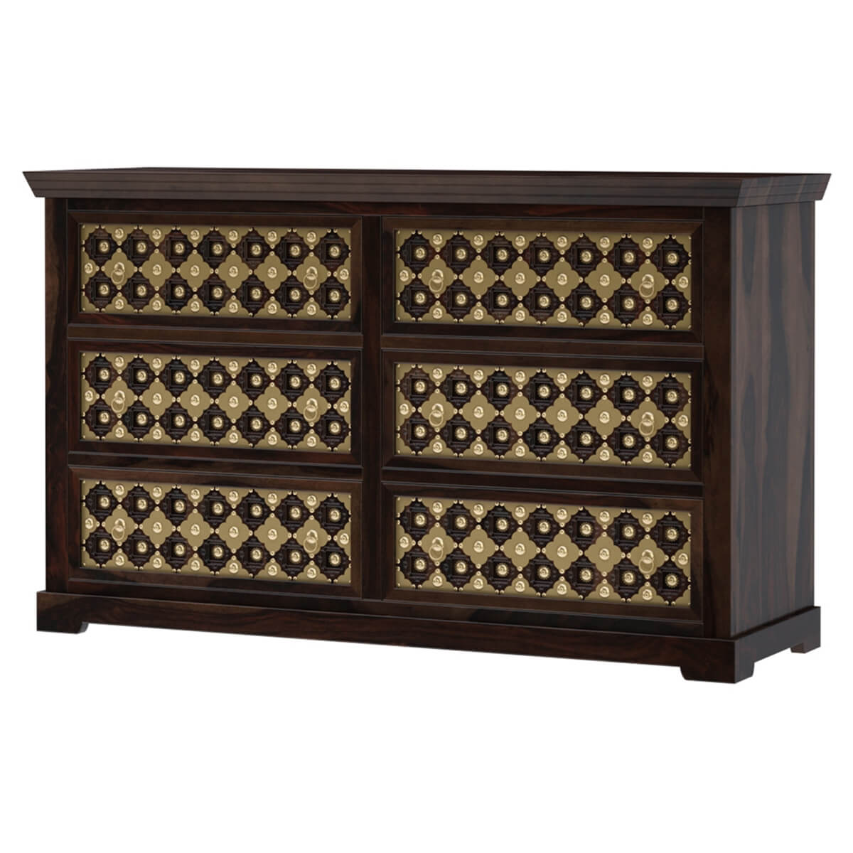 niksa royale solid wood brass inlay dresser