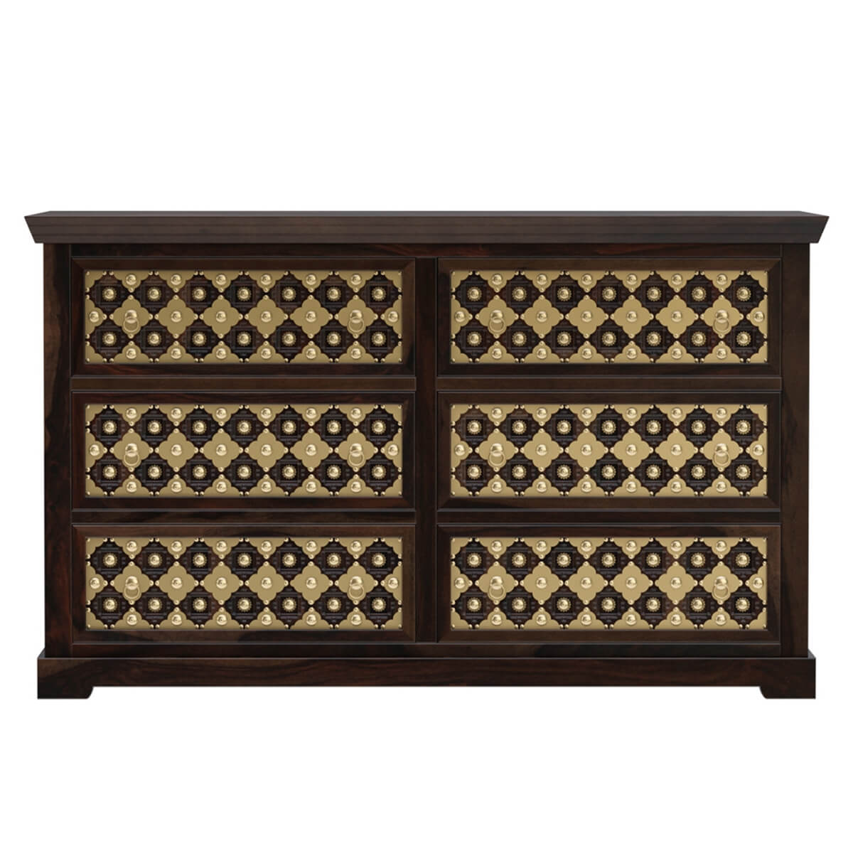 niksa royale solid wood brass inlay dresser