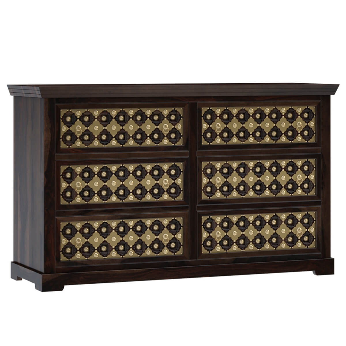 niksa royale solid wood brass inlay dresser