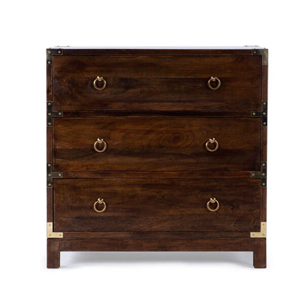 amber solid wood chest of drawers in dark brown finish
