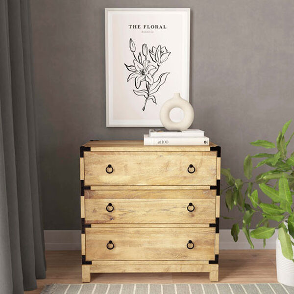 aamchi solid wood chest of drawers in stone finish