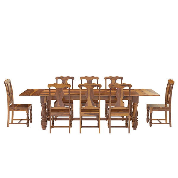 Farmhouse Solid Wood Extandable Dining Table Set In Natural Finish