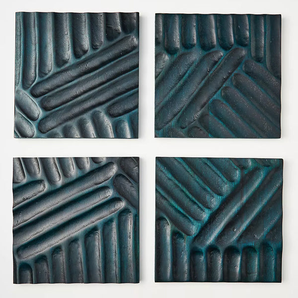 hastkala solid wood carved bookcase in indigo finish