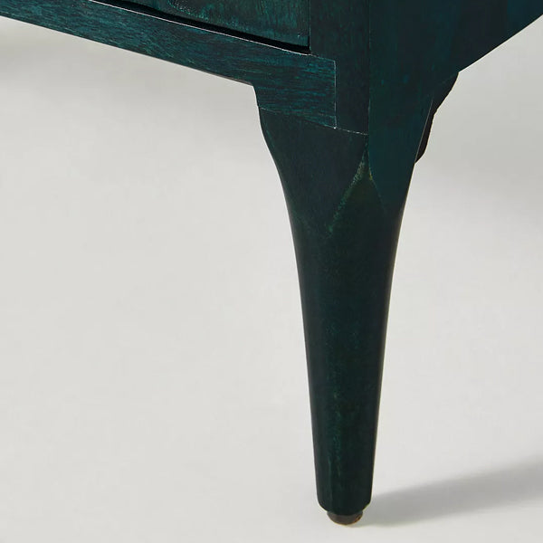 hastkala solid wood carved bookcase in indigo finish