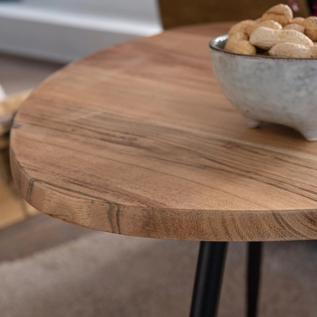dali solid wood and metal nest of tables