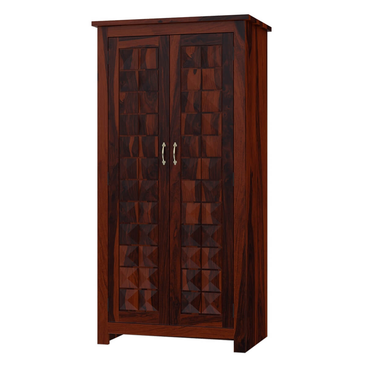 cube solid wood wardrobe in rosewood finish
