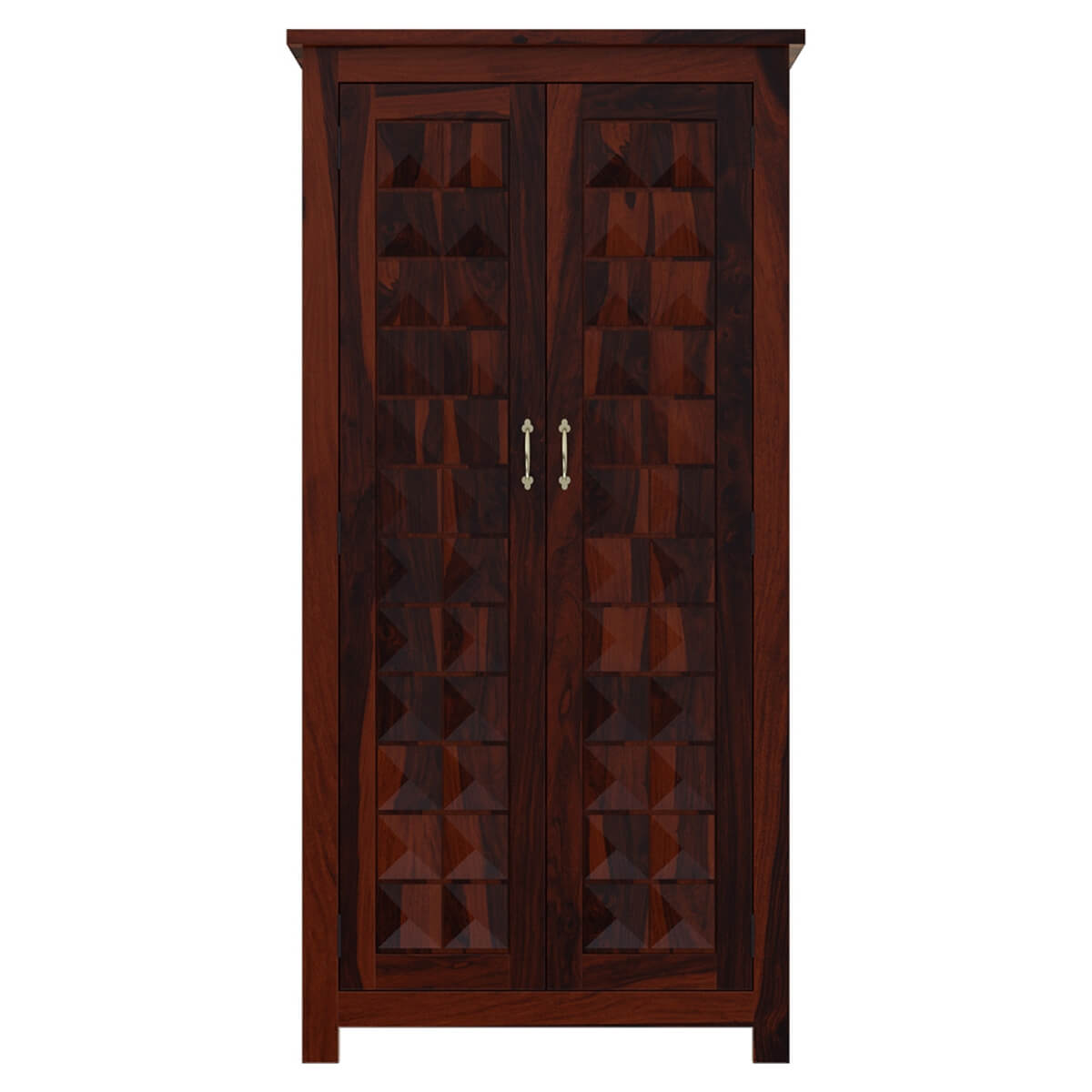 cube solid wood wardrobe in rosewood finish