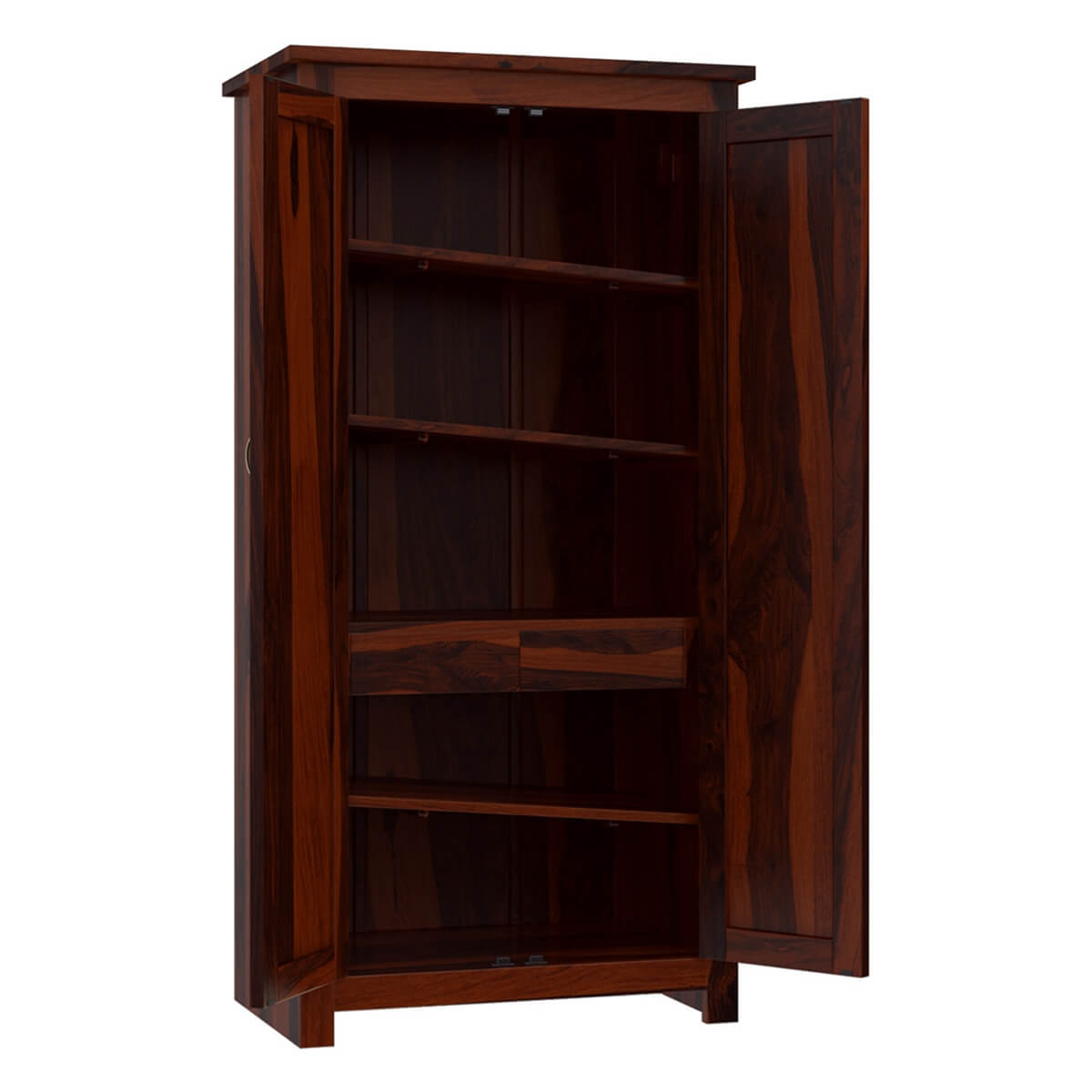 cube solid wood wardrobe in rosewood finish