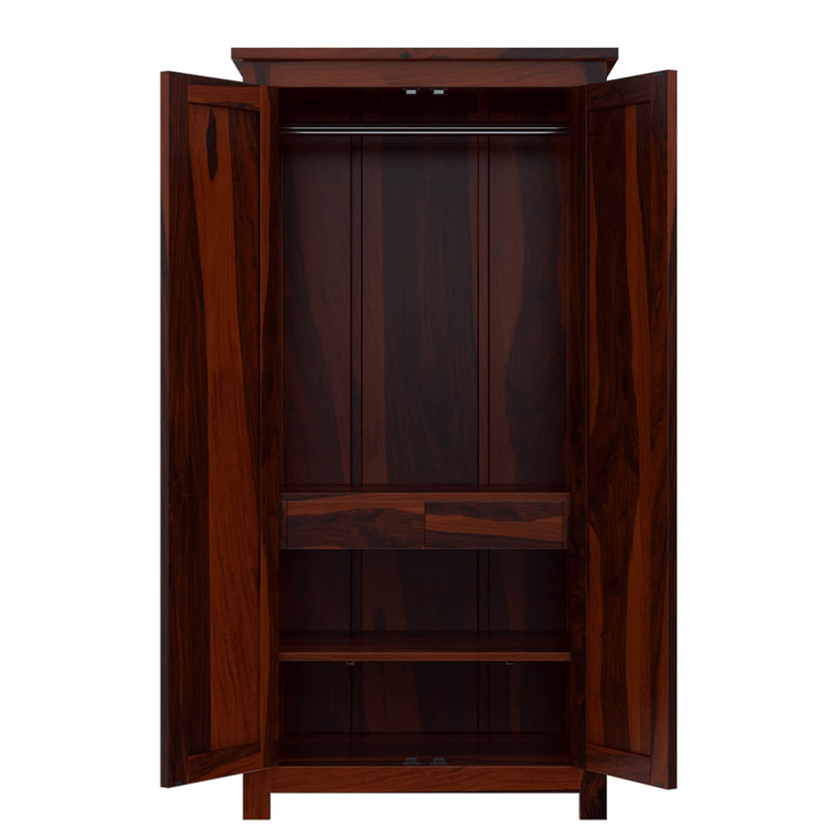 cube solid wood wardrobe in rosewood finish
