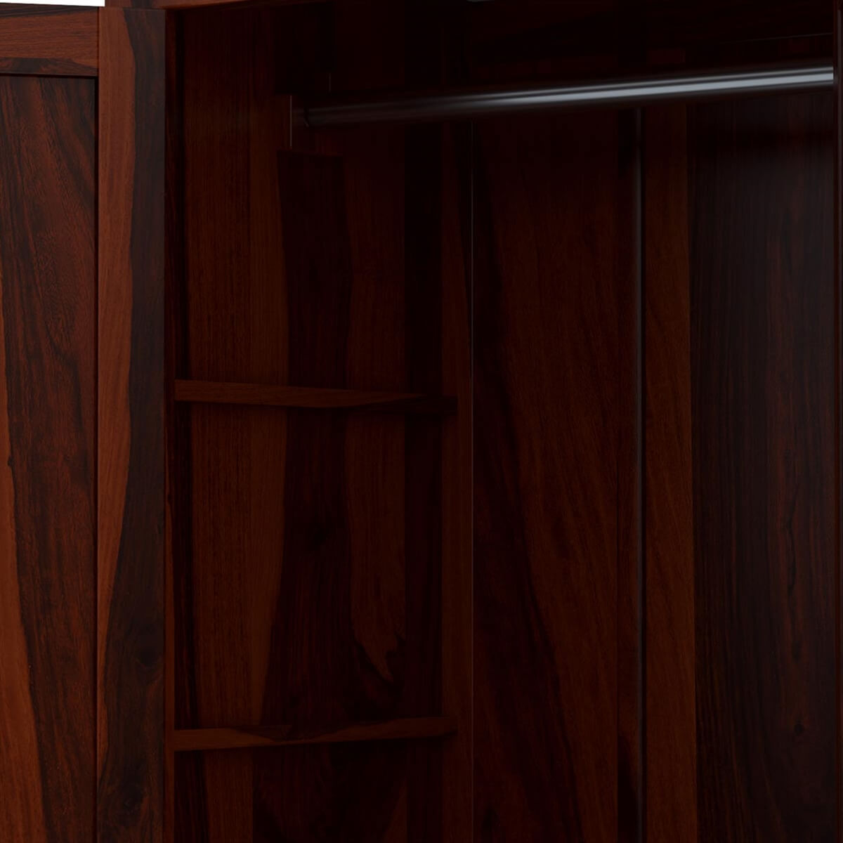 cube solid wood wardrobe in rosewood finish