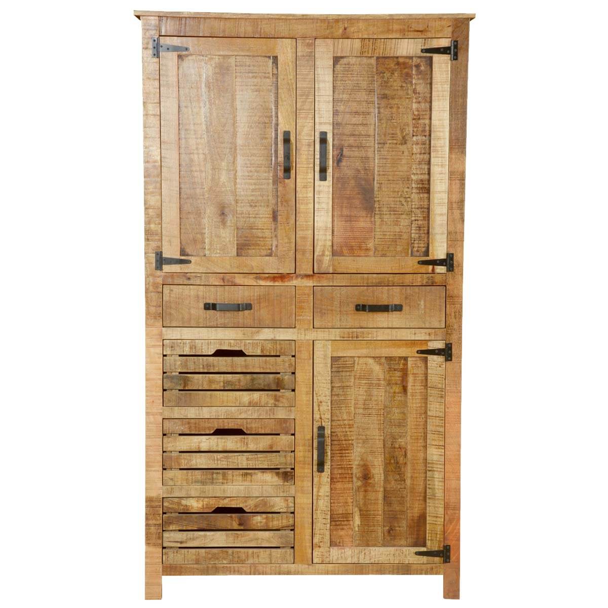 avon solid wood wardrobe in rustic finish
