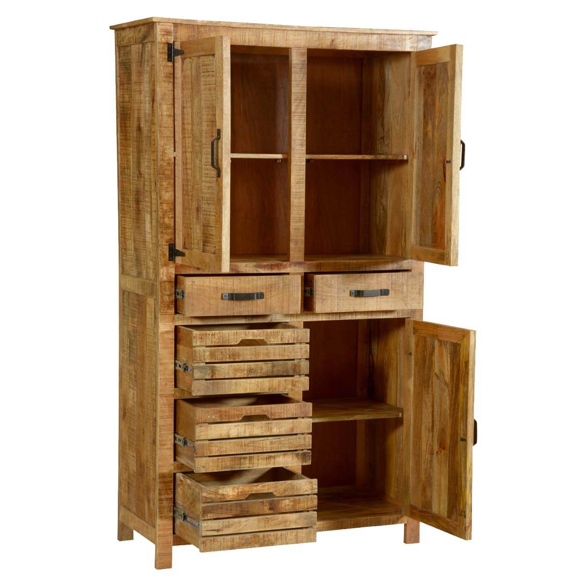 avon solid wood wardrobe in rustic finish