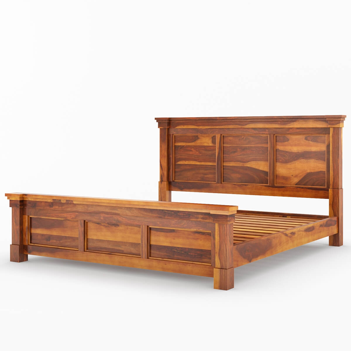 Damakas solid wood bed in natural finish