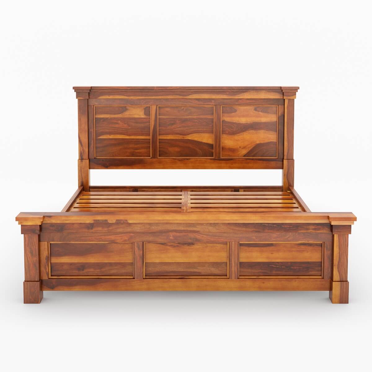 Damakas solid wood bed in natural finish