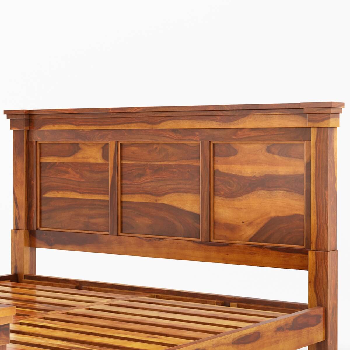 Damakas solid wood bed in natural finish