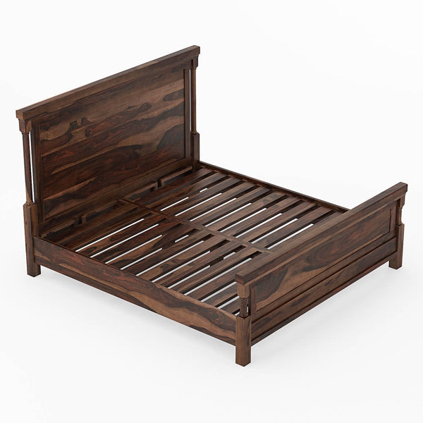 Bangalore solid wood bed in walnut finish