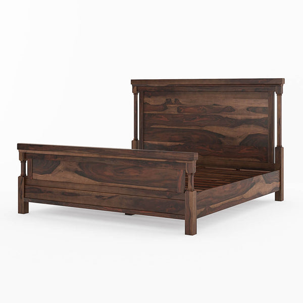 Bangalore solid wood bed in walnut finish
