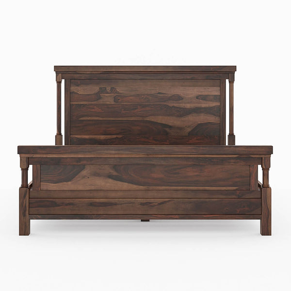 Bangalore solid wood bed in walnut finish