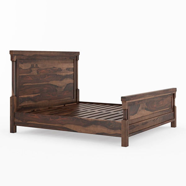 Bangalore solid wood bed in walnut finish