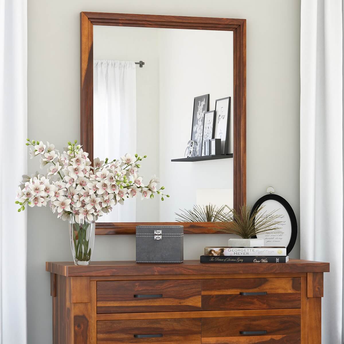damakas solid wood mirror
