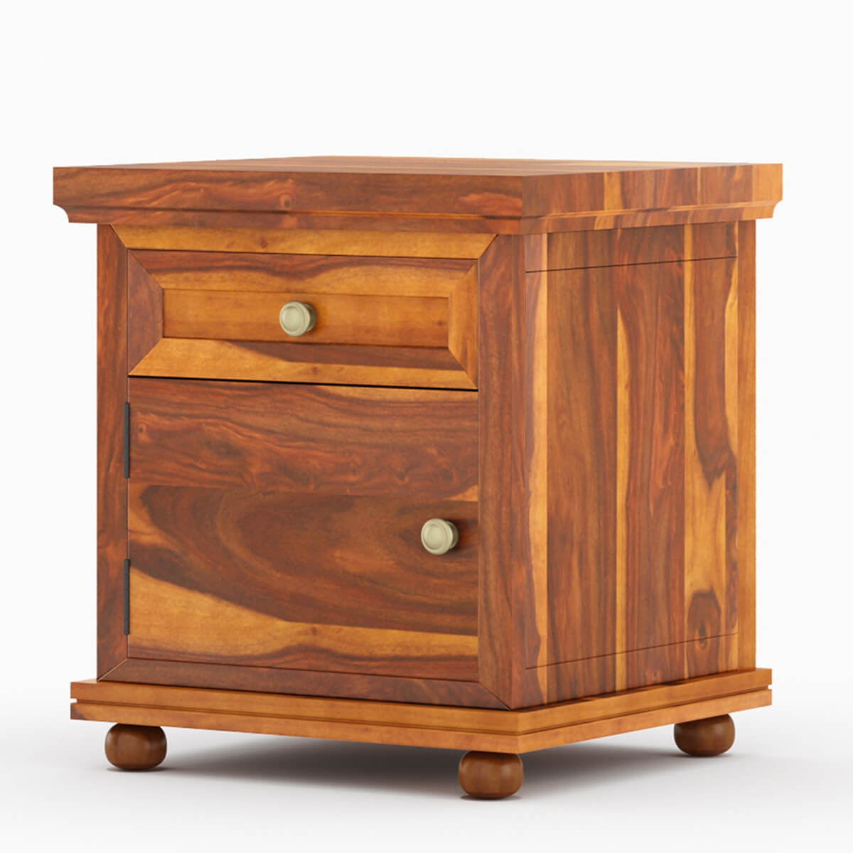 rogun solid wood bedside table in natural finish