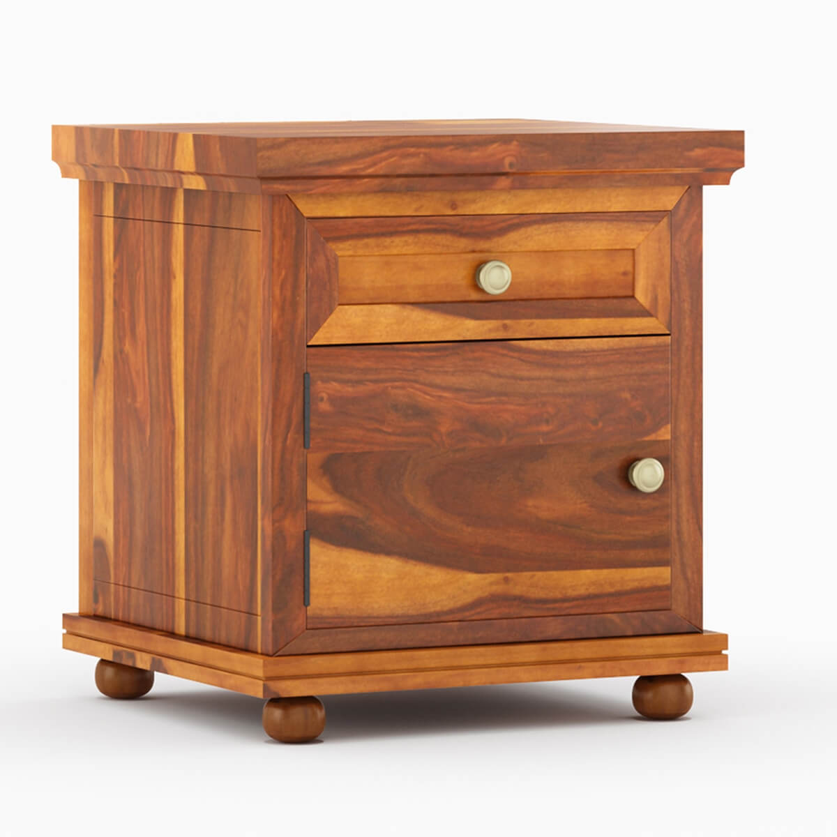 rogun solid wood bedside table in natural finish