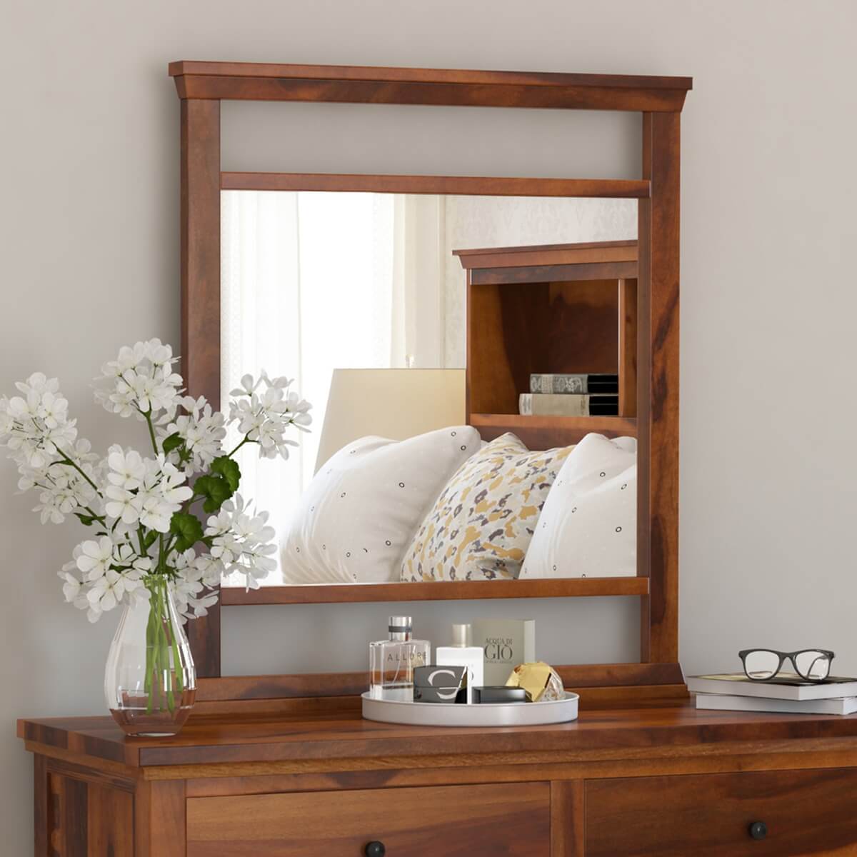 tectona solid wood frame mirror