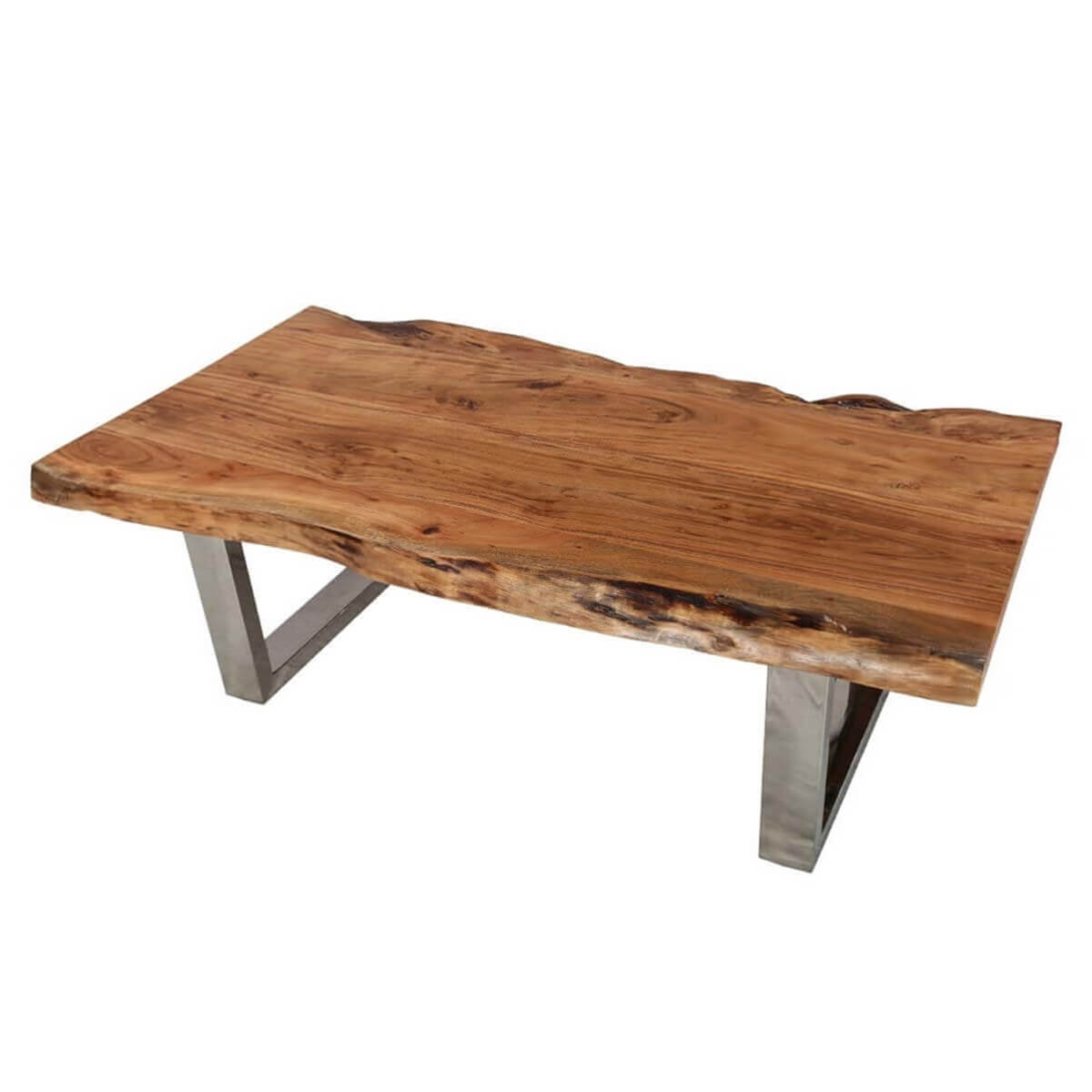 live edge coffee table with steel legs