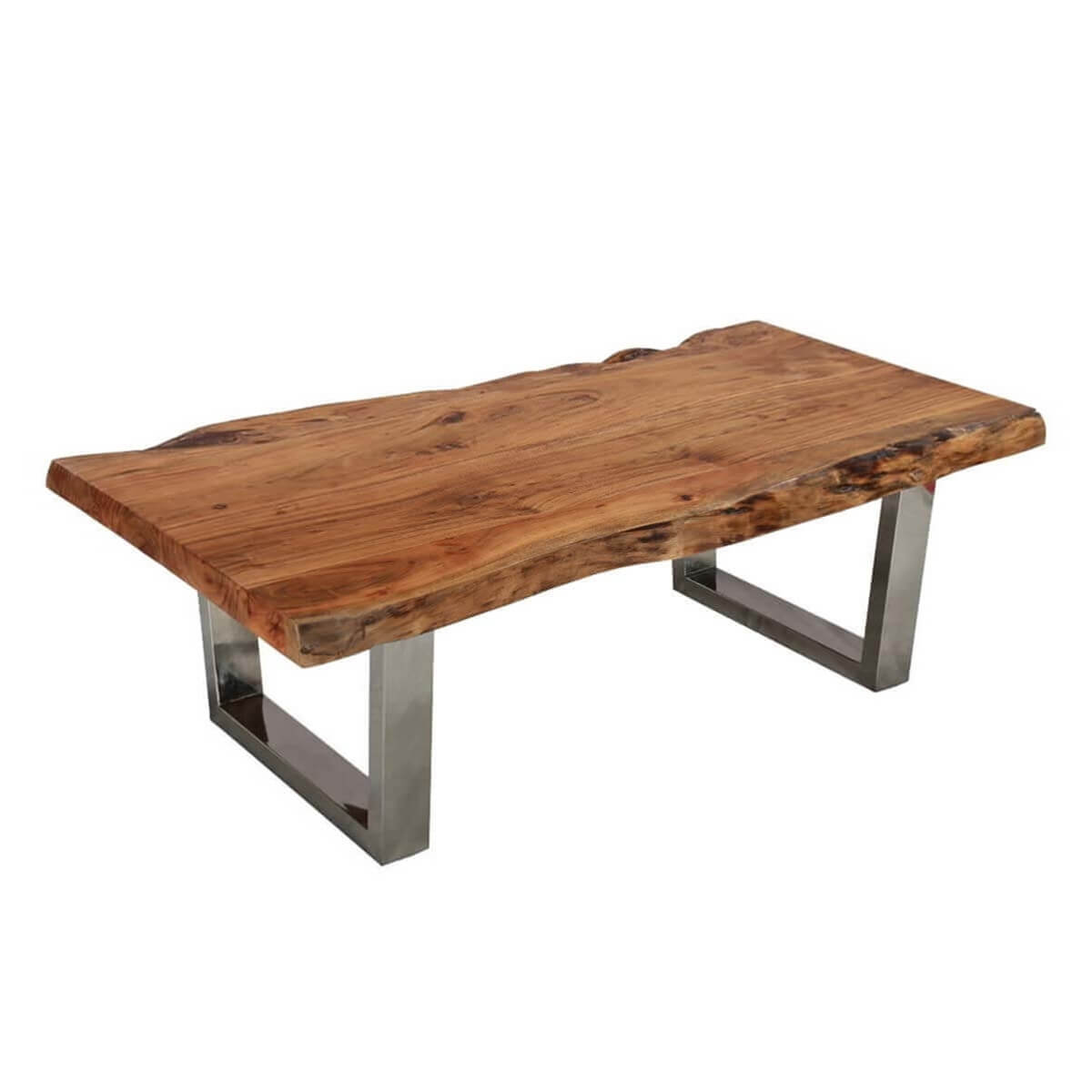 live edge coffee table with steel legs