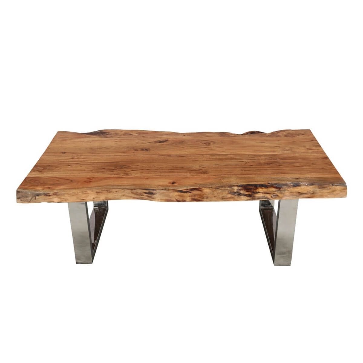 live edge coffee table with steel legs