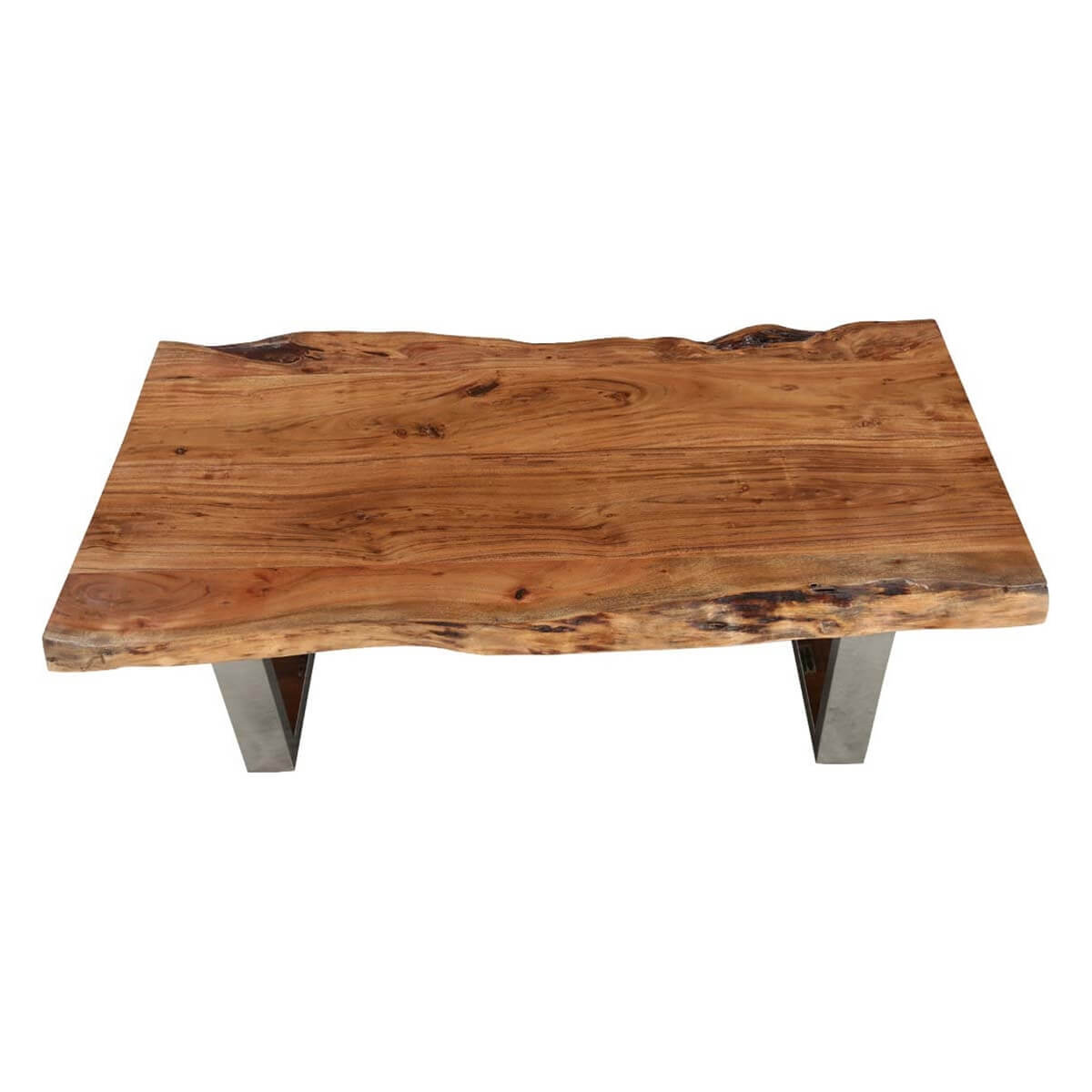 live edge coffee table with steel legs