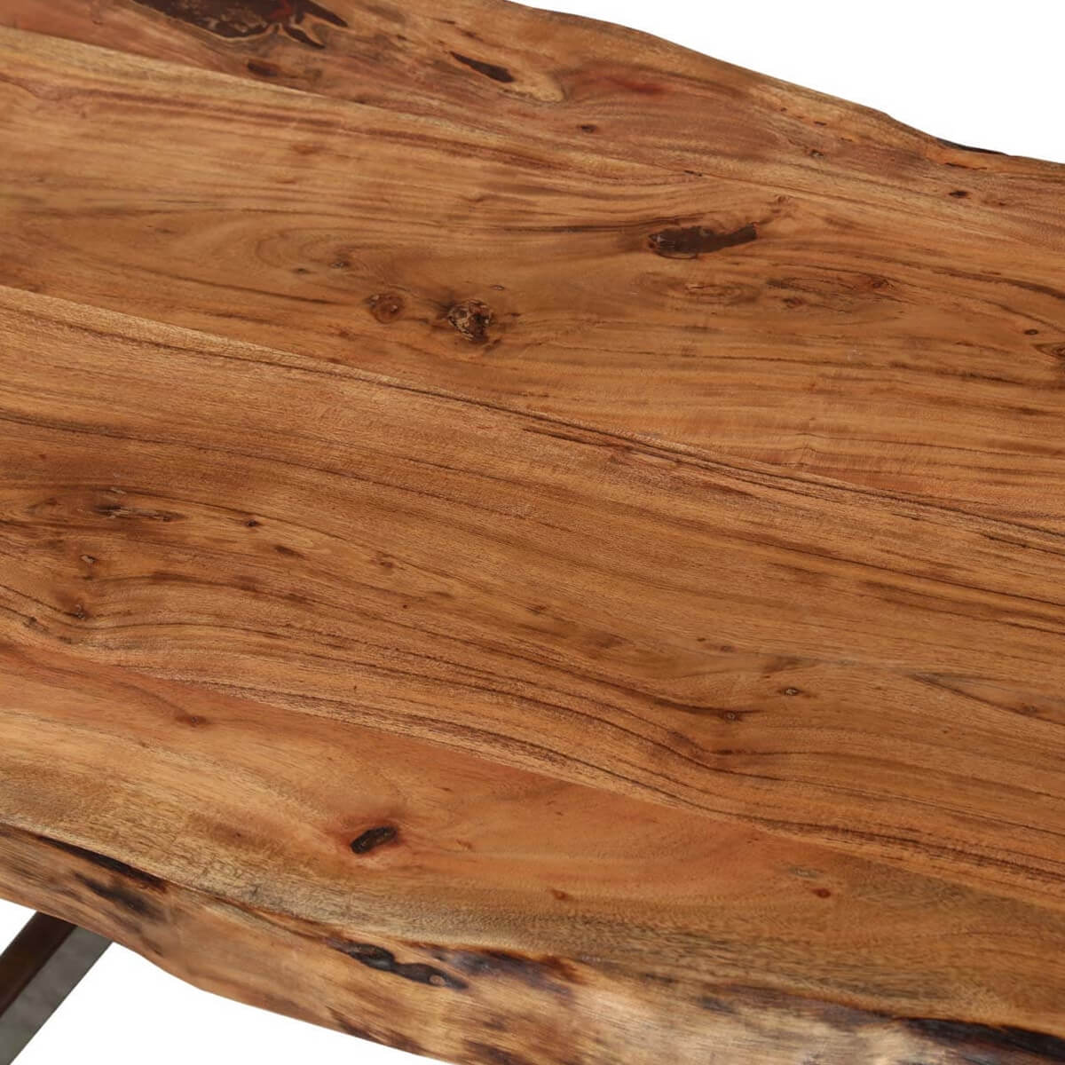 live edge coffee table with steel legs
